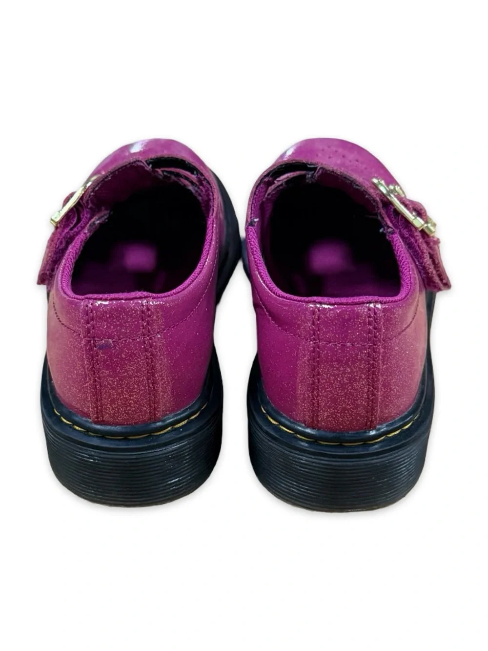 Dr. Martens Girl’s Fuchsia/Silver/Gold Glitter Mary Jane’s 8065 J Size 3